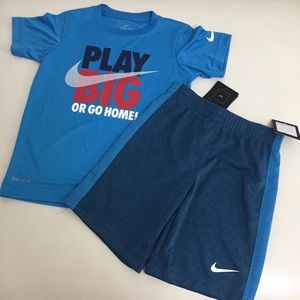 Nike dri-fit blue cute short set 0040